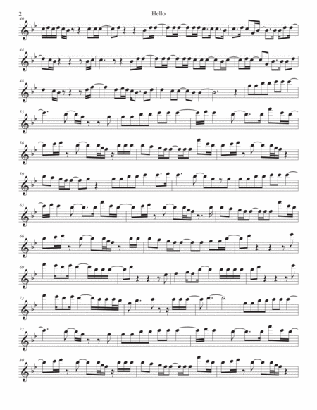 Hello Tenor Sax Original Key Page 2