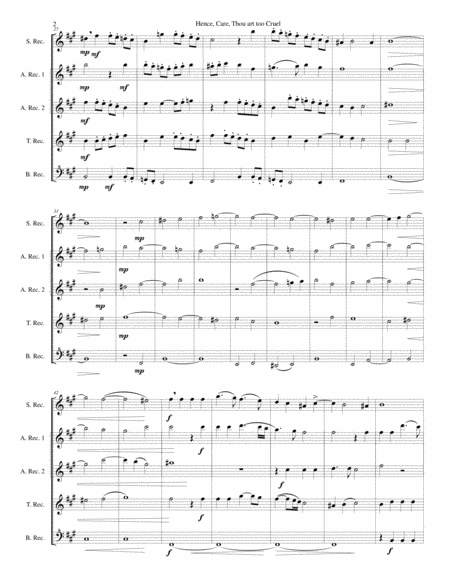 Hence Care Thou Art Too Cruel For Recorder Quintet Page 2