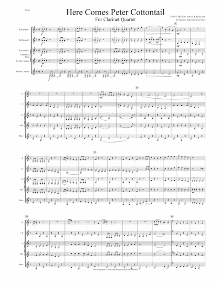 Here Comes Peter Cottontail For Clarinet Quartet Page 2