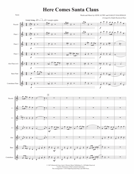 Here Comes Santa Claus For Flute Choir Page 2