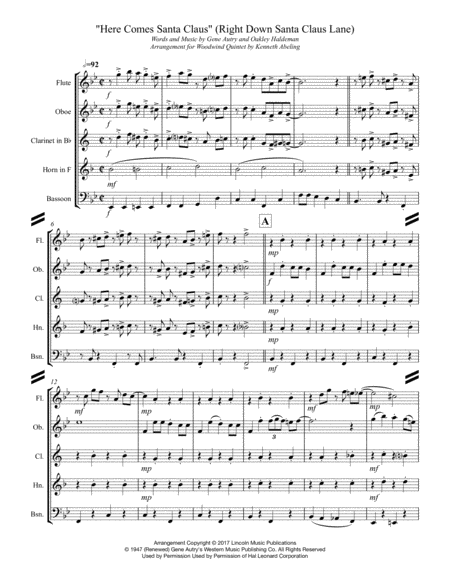 Here Comes Santa Claus For Woodwind Quintet Page 2