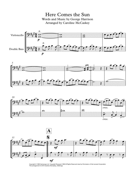 Here Comes The Sun Cello And Double Bass Duet Page 2