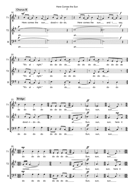 Here Comes The Sun Ttb A Cappella Page 2