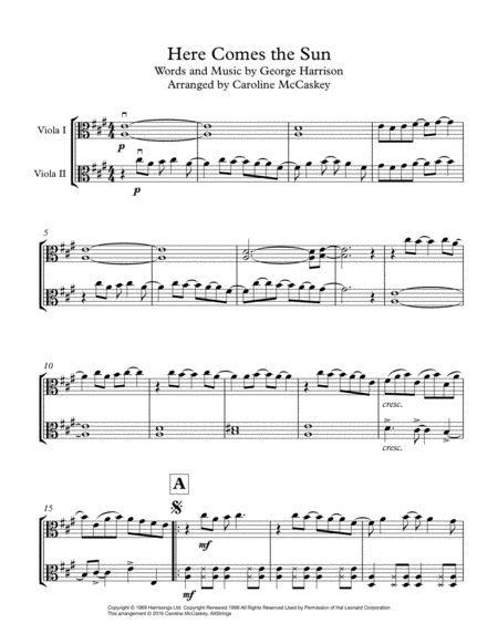 Here Comes The Sun Viola Duet Page 2