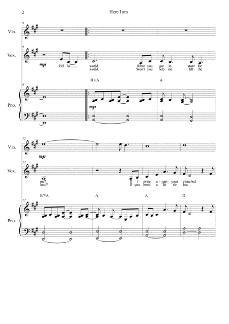 Here I Am A Graduation Song Full Score Page 2