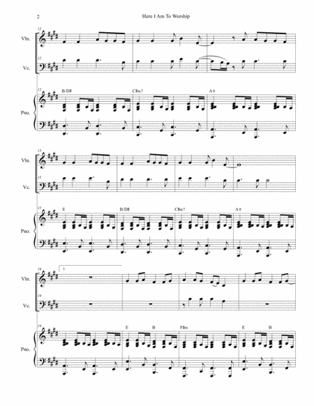 Here I Am To Worship Duet For Violin And Cello Page 2