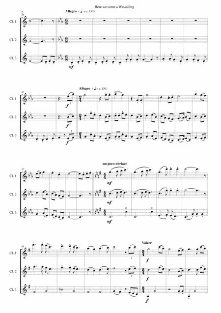 Here We Come A Wassailing For Clarinet Trio Page 2