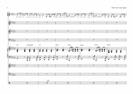 Here You Come Again Female Vocal With 7 Piece Band 3 Horns Key Of Gb To G Page 2