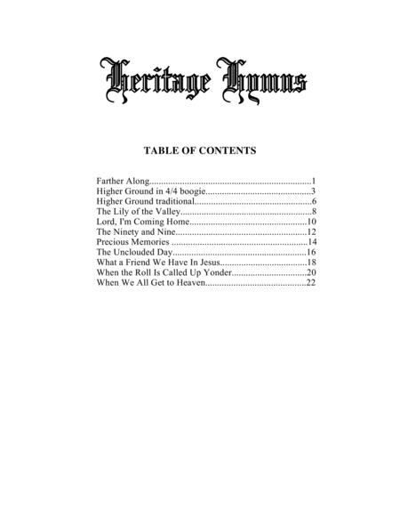 Heritage Hymns Page 2