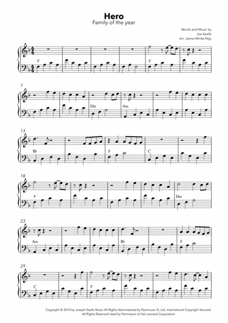 Hero By Family Of The Year Harp Solo Easy Version Page 2