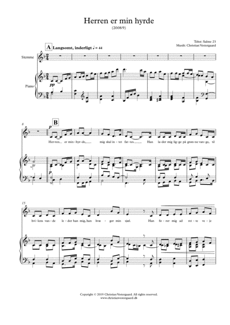Herren Er Min Hyrde Mellem Stemme Klaver Page 2