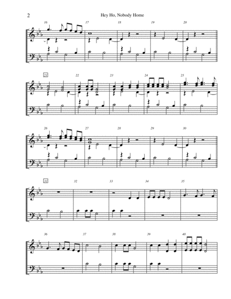 Hey Ho Nobody Home For 2 Octave Handbell Choir Page 2
