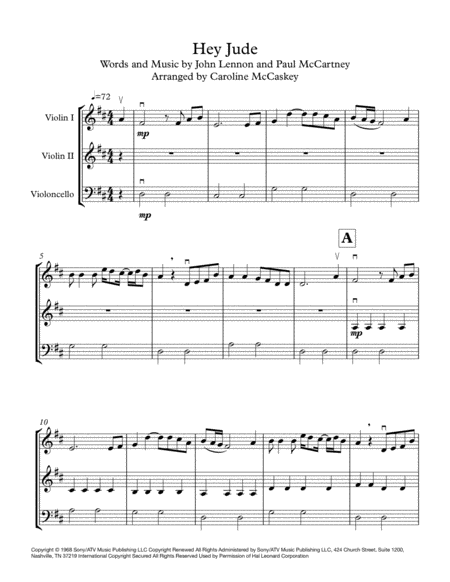 Hey Jude String Trio Two Violins And Cello Page 2