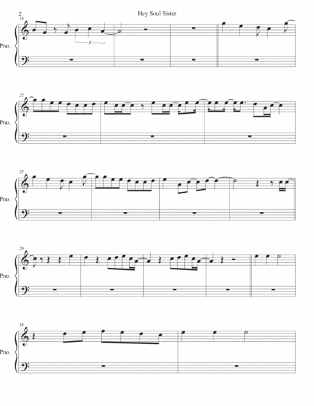 Hey Soul Sister Easy Key Of C Piano Page 2