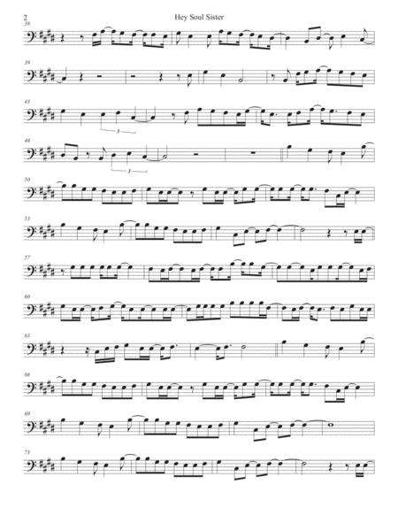 Hey Soul Sister Euphonium Original Key Page 2