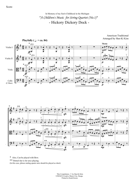 Hickory Dickory Dock For String Quartet No 1 Page 2