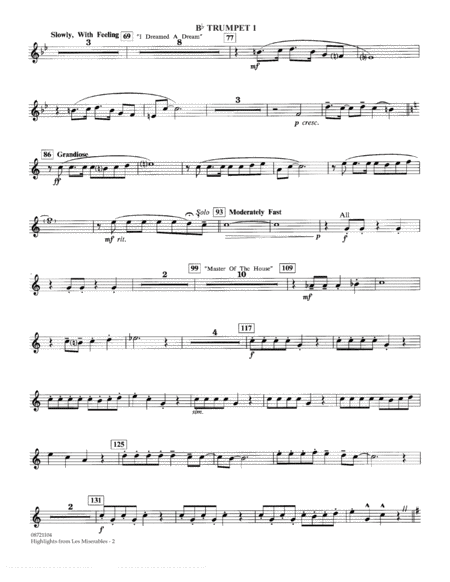 Highlights From Les Misrables Arr Johnnie Vinson Bb Trumpet 1 Page 2