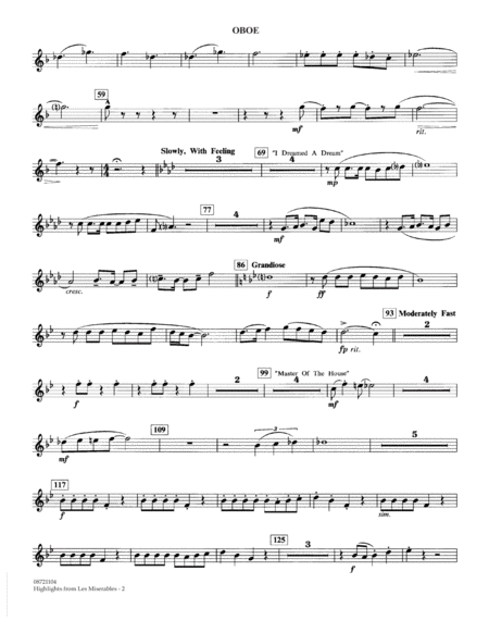 Highlights From Les Misrables Arr Johnnie Vinson Oboe Page 2