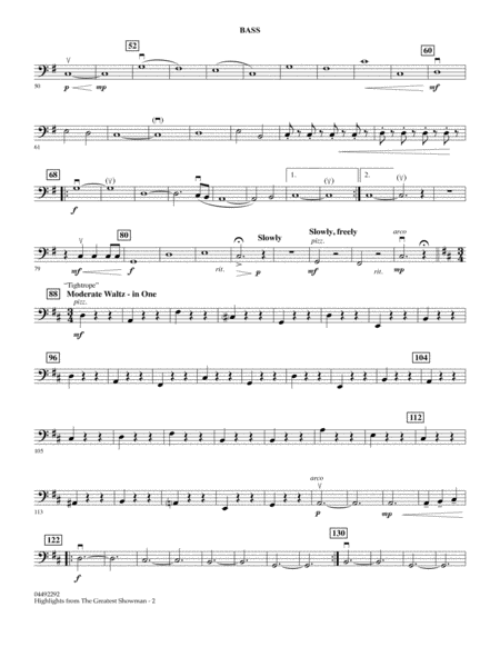Highlights From The Greatest Showman Arr James Kazik Bass Page 2