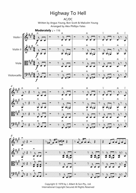 Highway To Hell By Ac Dc String Quartet Page 2