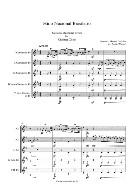 Hino Nacional Brasileiro Clarinet Choir Arr Adrian Wagner Page 2