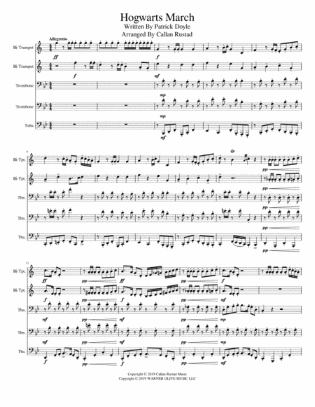 Hogwarts March Modified Brass Quintet Page 2