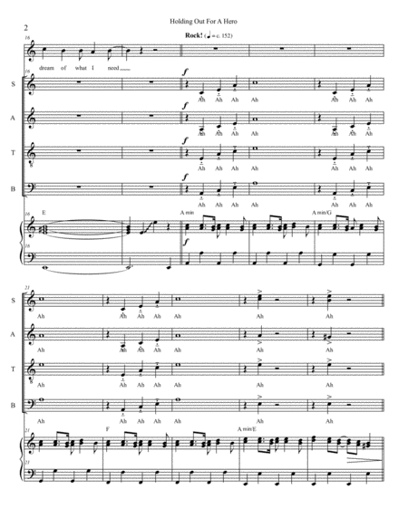 Holding Out For A Hero Satb By Bonnie Tyler Arranged By Sarah Jaysmith Page 2