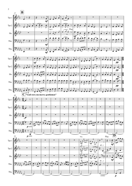 Holst Christmas Day A Choral Fantasy On Old Carols Symphonic Brass Quintet Page 2