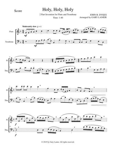 Holy Holy Holy 2 Part Invention For Flute And Trombone Page 2