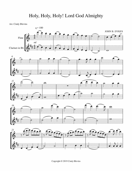 Holy Holy Holy For Flute And Clarinet Page 2