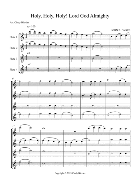 Holy Holy Holy For Flute Quartet Page 2