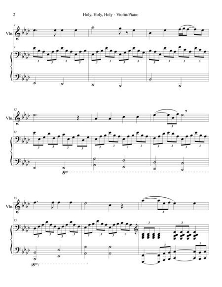 Holy Holy Holy Violin Piano And Violin Part Page 2