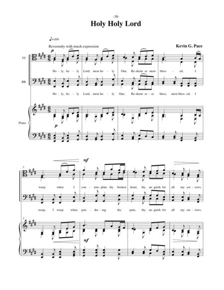 Holy Holy Lord Mens Quartet Or Mens Choir Ttbb Page 2