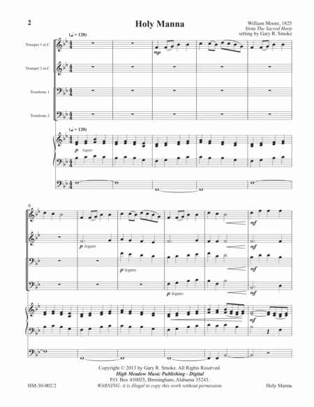 Holy Manna For Organ And Brass Quartet Page 2