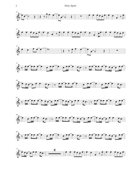 Holy Spirit Easy Key Of C Clarinet Page 2
