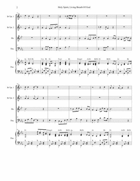 Holy Spirit Living Breath Of God For Brass Quartet And Piano Page 2