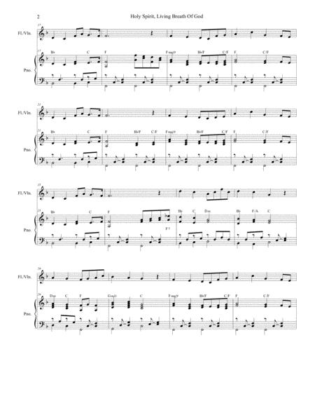 Holy Spirit Living Breath Of God For Flute Or Violin Solo And Piano Page 2