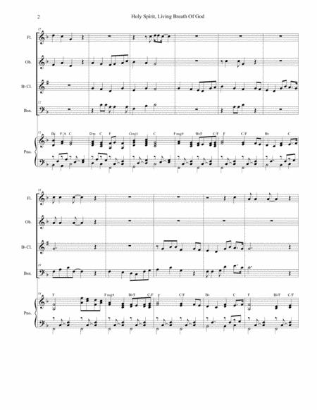 Holy Spirit Living Breath Of God For Woodwind Quartet And Piano Page 2