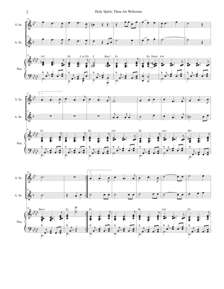 Holy Spirit Thou Art Welcome Duet For Soprano And Alto Saxophone Page 2
