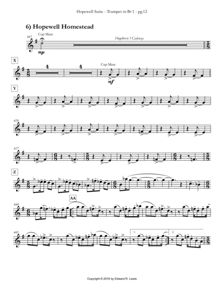 Hopewell Homestead From Hopewell Suite For Trumpet Sextet Page 2