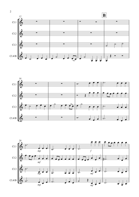 Hornpipe From Handels Water Music For Clarinet Quartet Page 2