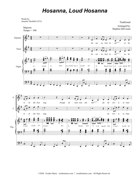 Hosanna Loud Hosanna Duet For Soprano And Tenor Solo Organ Accompaniment Page 2