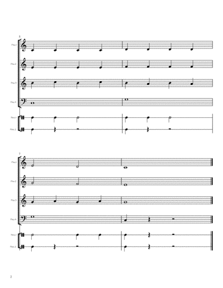 Hot Cross Buns Beginning Piano Ensemble Page 2