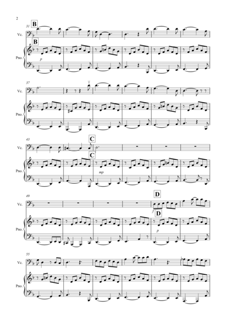 House Of The Rising Sun For Cello And Piano Page 2