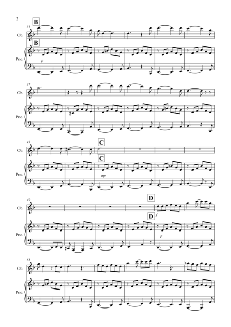 House Of The Rising Sun For Oboe And Piano Page 2