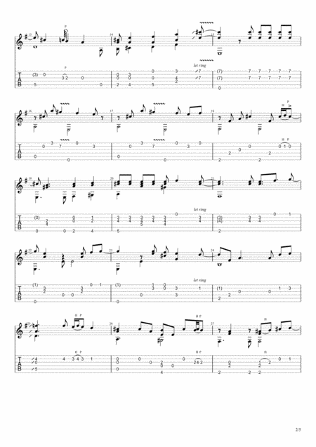 How Deep Is Your Love Fingerstyle Guitar Tab Score Page 2