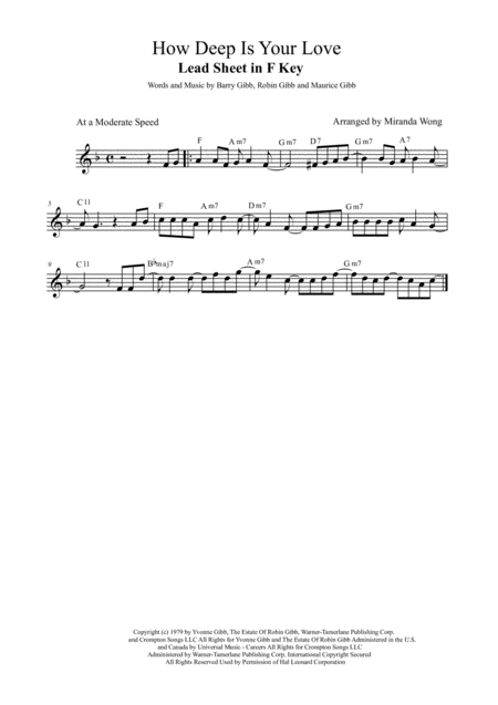 How Deep Is Your Love Tenor Or Soprano Saxophone Solo Concert Key Page 2