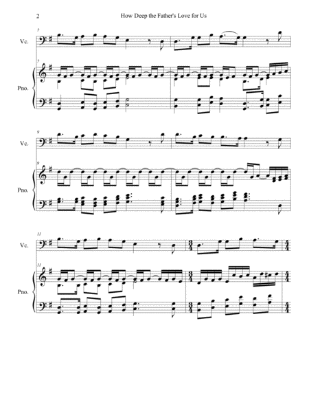 How Deep The Fathers Love For Us Cello Piano Arr Brenda Portman Page 2