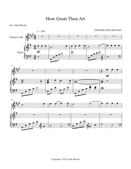 How Great Thou Art Arranged For Piano And Bb Clarinet Page 2