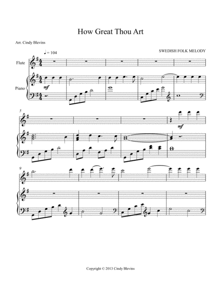 How Great Thou Art Arranged For Piano And Flute Page 2